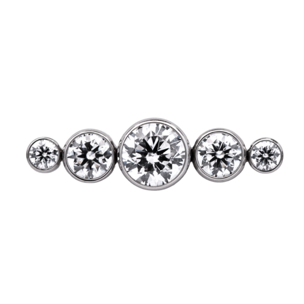 Titanium Threadless Cubic Zirconia Straight Cluster End by Junipurr Jewelry
