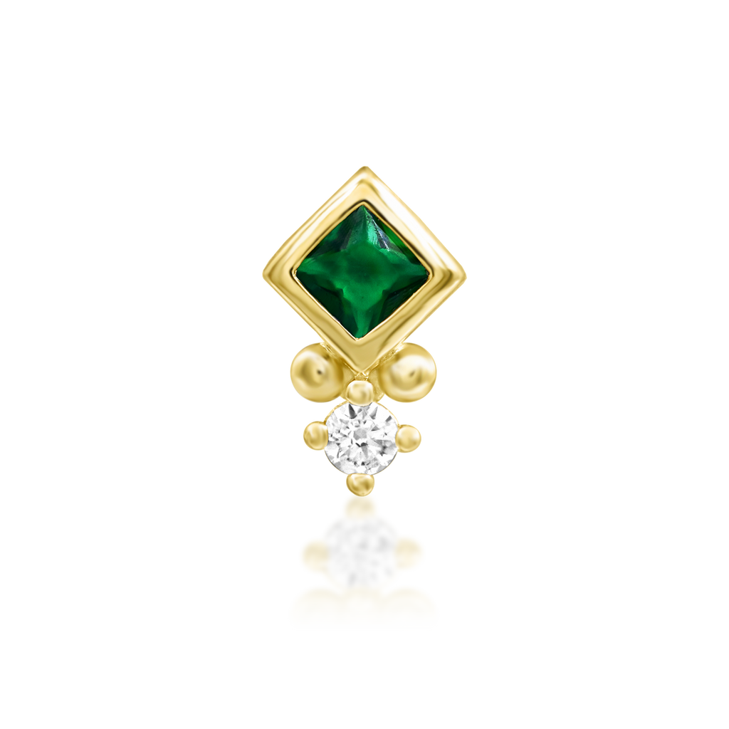 Oran - Emerald Green Threadless End | Junipurr Jewelry