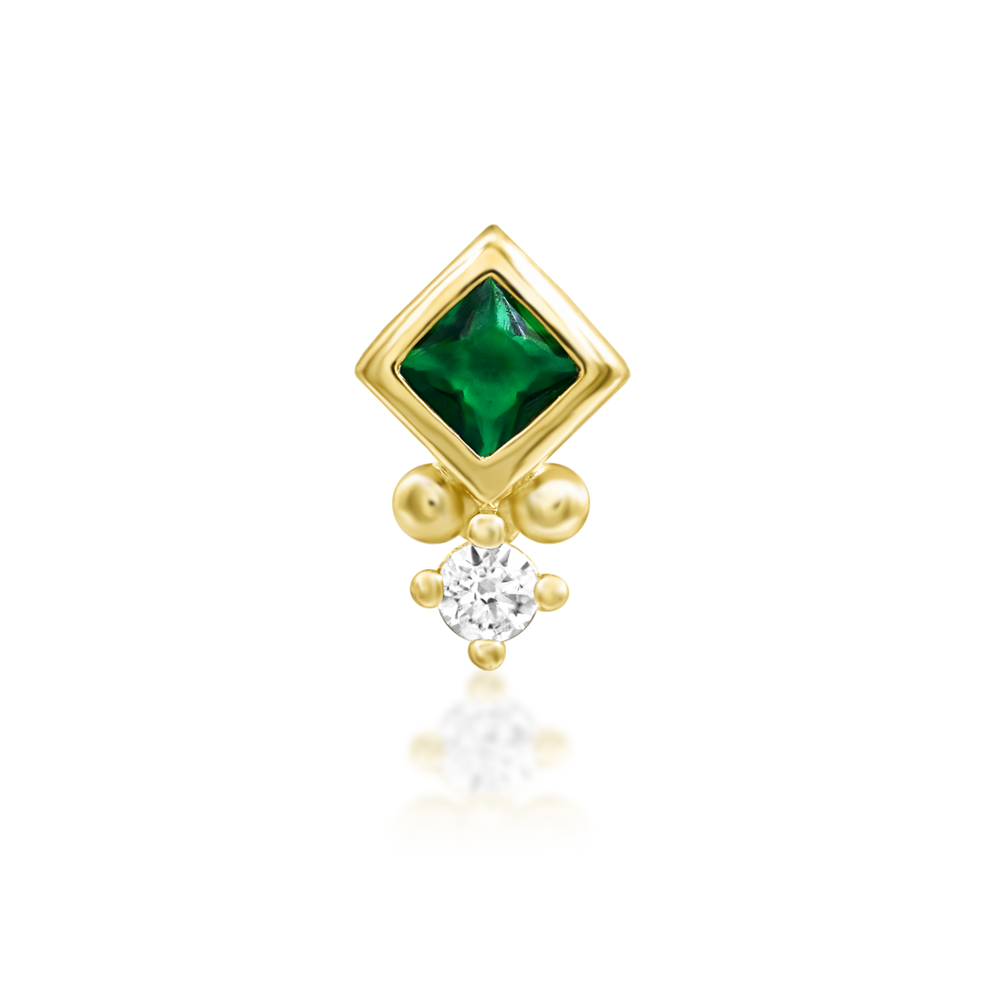 Oran - Emerald Green Threadless End | Junipurr Jewelry