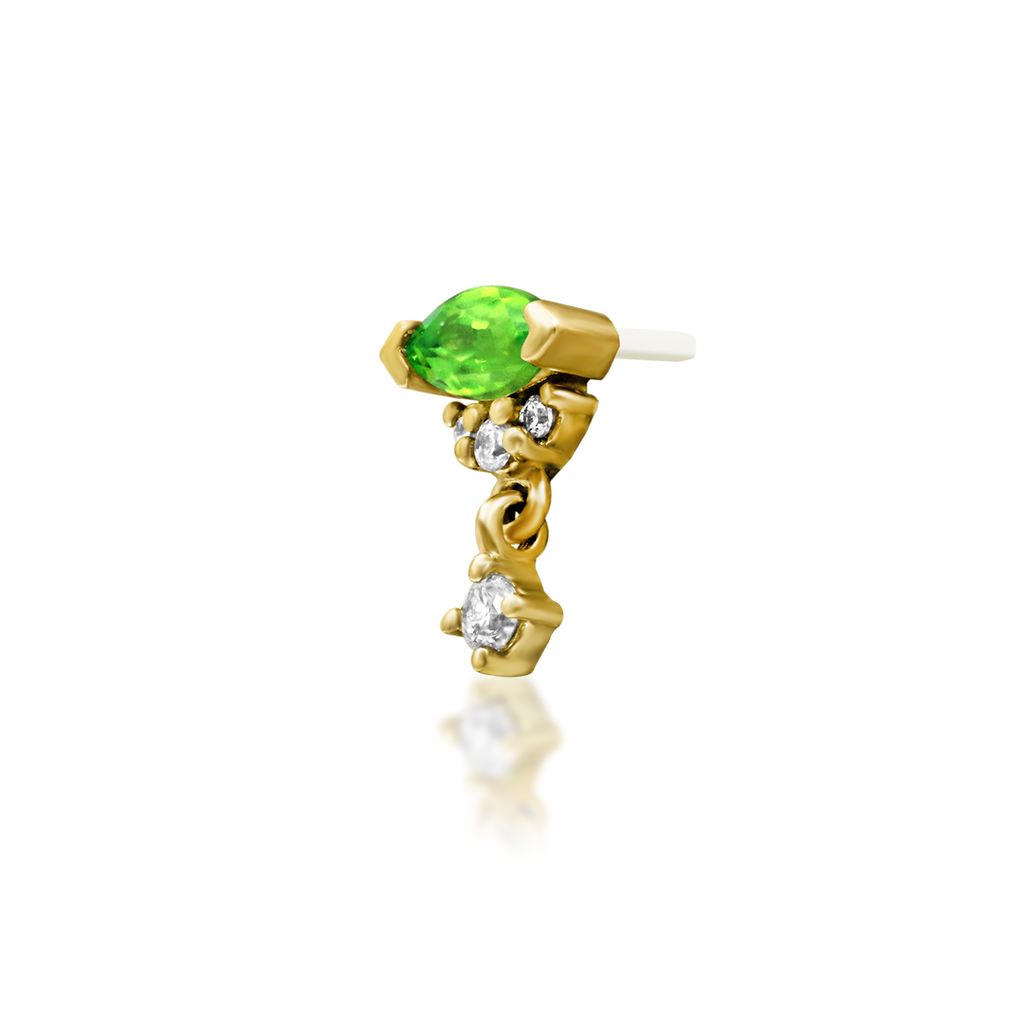 "Rillian" Threadless Kryptonite End by Junipurr Jewelry