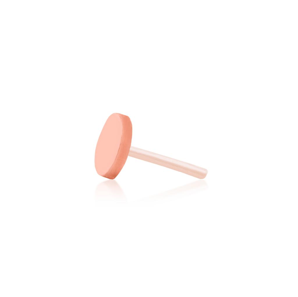 QUICK SHIP | 14K Gold Polished Disk Threadless End & Titanium Labret Post by Junipurr Jewelry