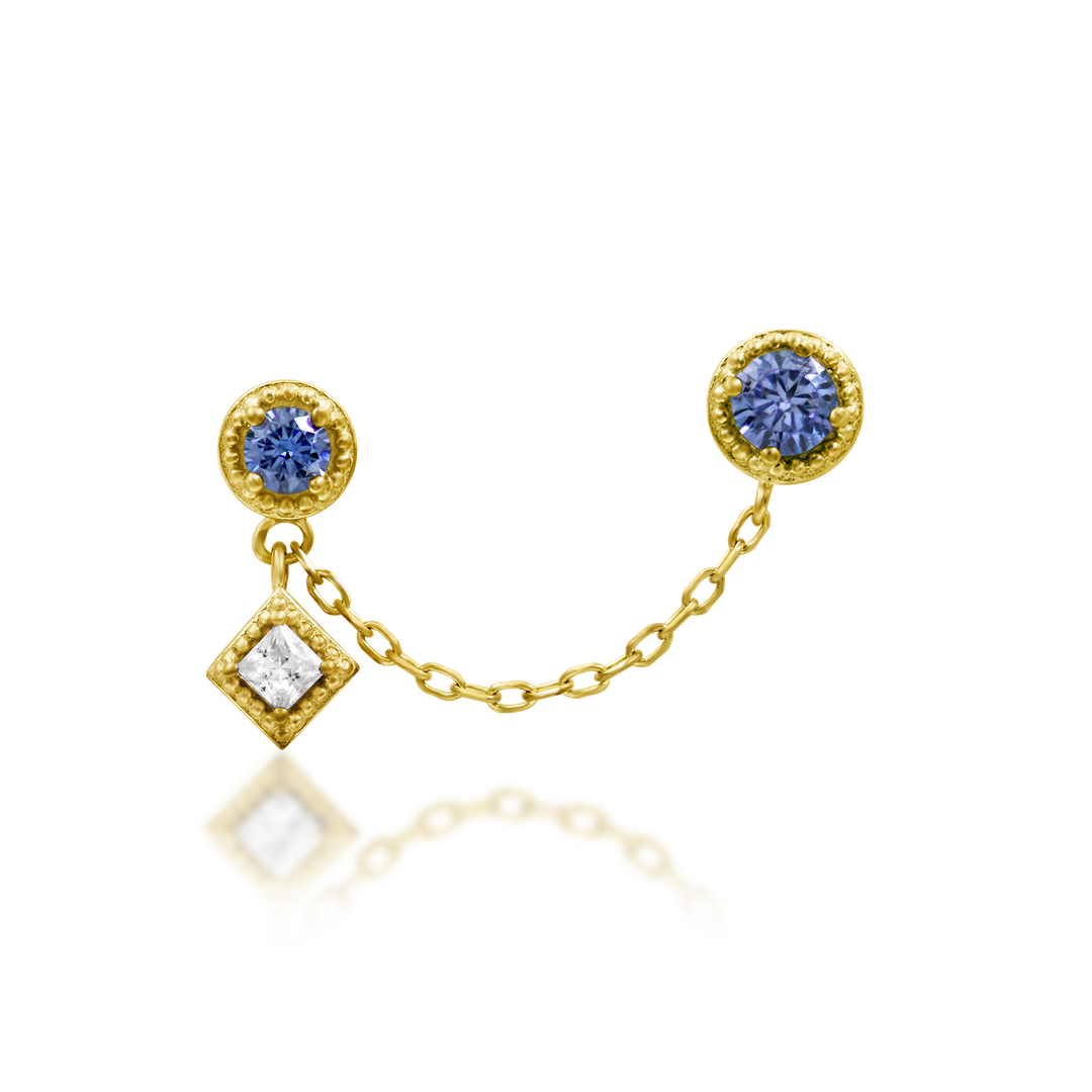 QUICK SHIP | "Finery" (Tanzanite) Double Threadless Chain Ends