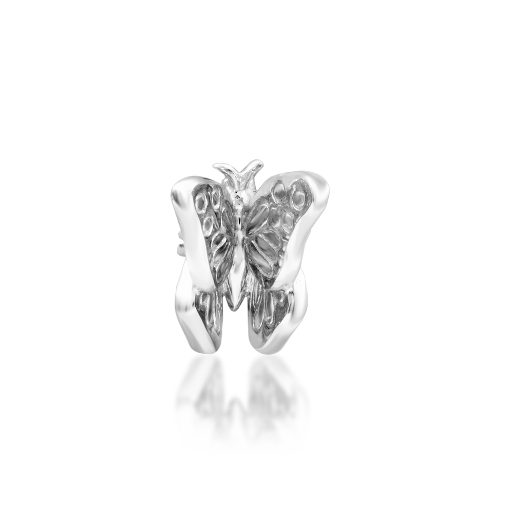 QUICK SHIP | 14K Gold 3D 'Madame' Butterfly Threadless End & Titanium Labret Post by Junipirr Jewelry