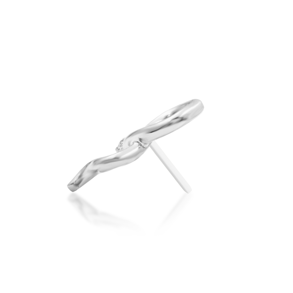 QUICK SHIP | 14K Gold 'Cornelius' Polished Snake End & Titanium Threadless Labret Post by Junipirr Jewelry