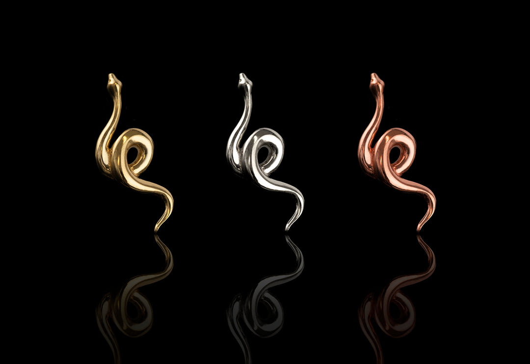 QUICK SHIP | 14K Polished Snake End & Threadless Labret by Junipirr Jewelry