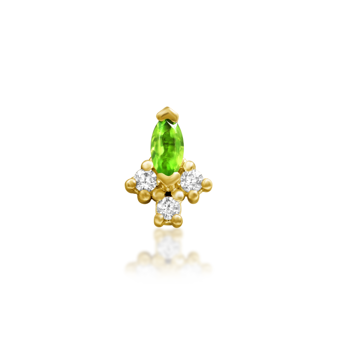 "Midori" Threadless Kryptonite End by Junipurr Jewelry