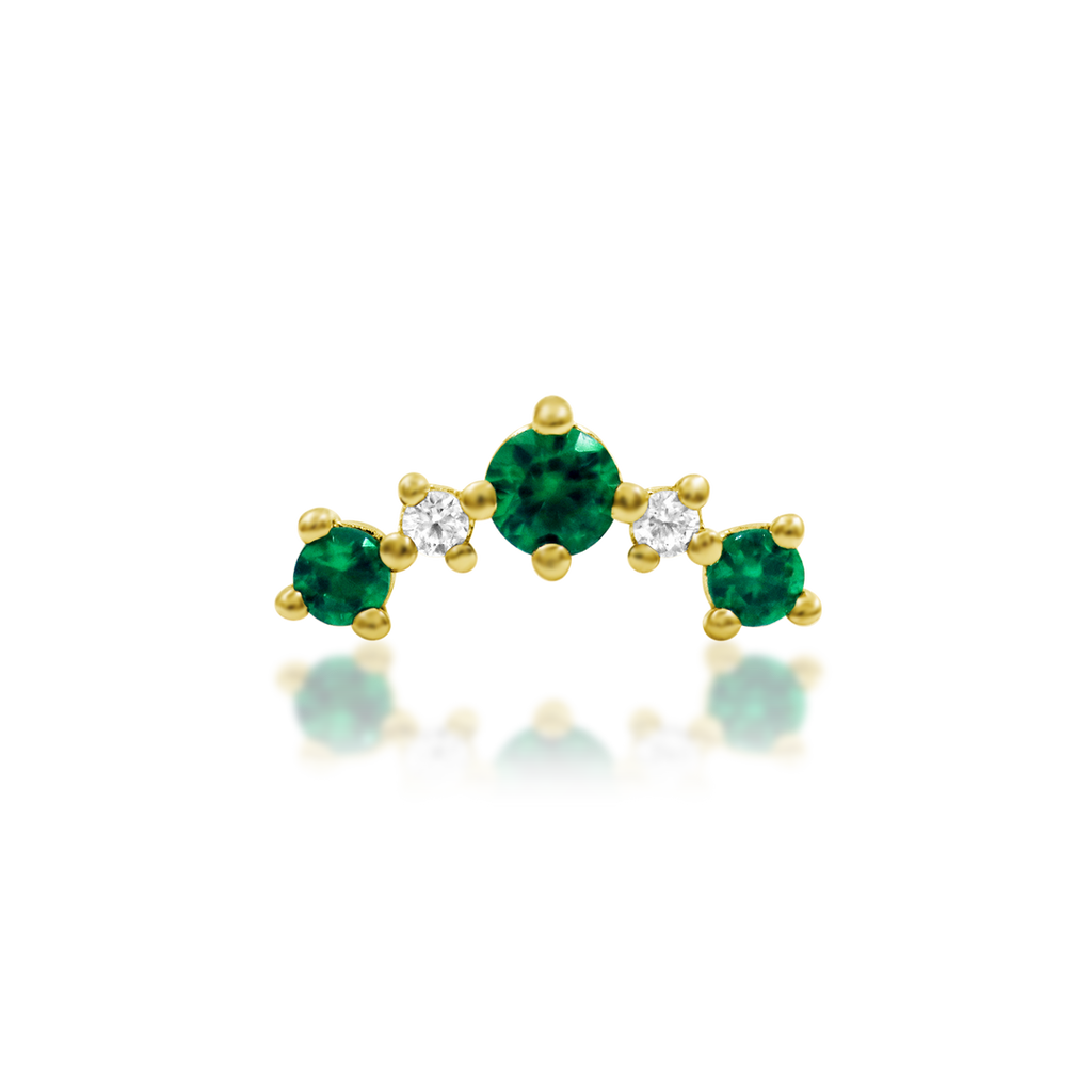 Deaver - Emerald Green Threadless End | Junipurr Jewelry