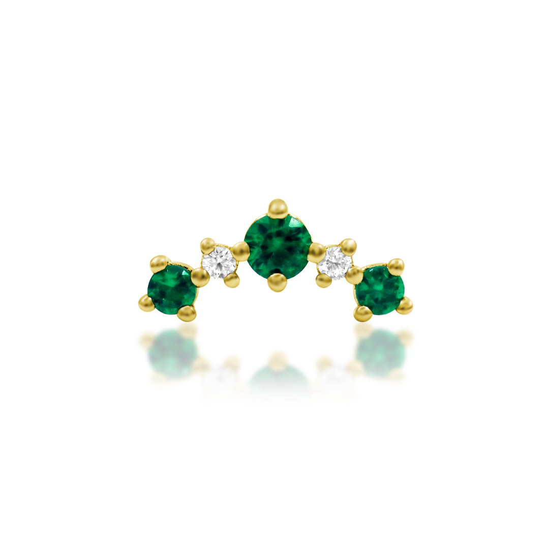 Deaver - Emerald Green Threadless End | Junipurr Jewelry