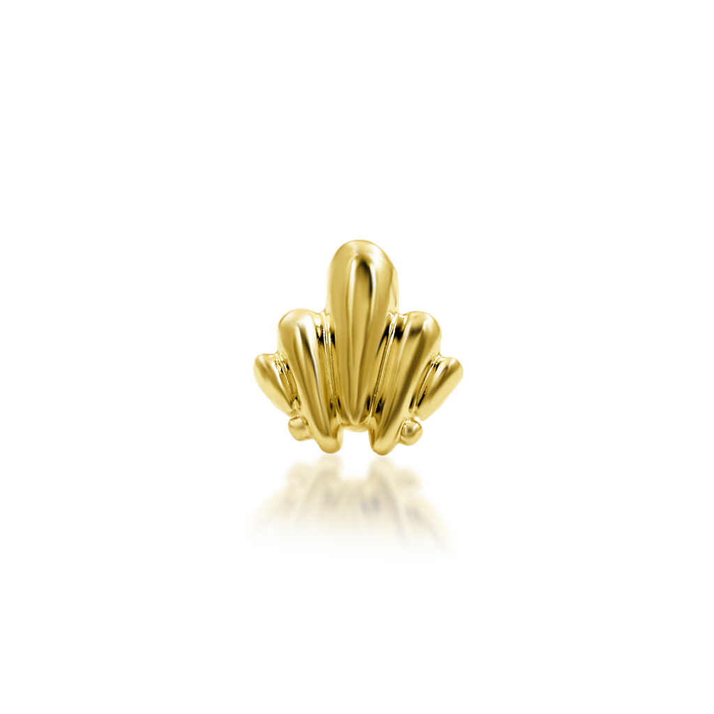 QUICK SHIP | 14K Gold 'Flourish' End & Titanium Threadless Labret Post by Junipirr Jewelry
