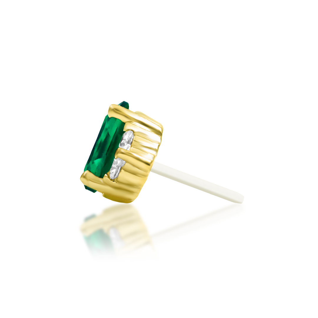 Harial - Emerald Green Threadless End | Junipurr Jewelry