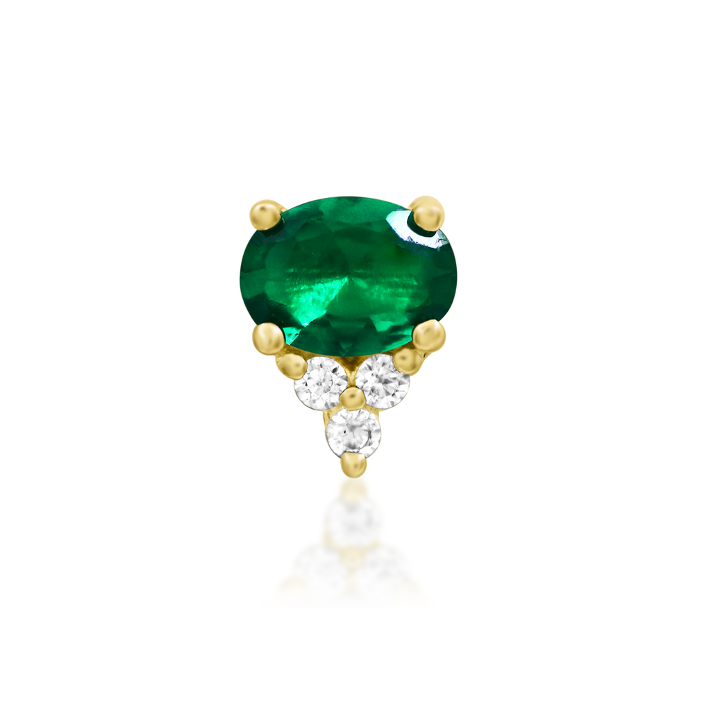 Fahey - Emerald Green Threadless End | Junipurr Jewelry