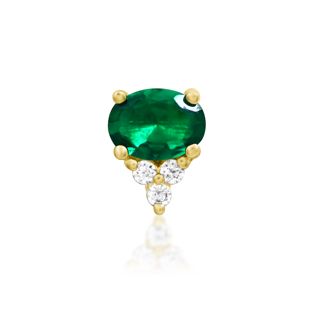 Fahey - Emerald Green Threadless End | Junipurr Jewelry