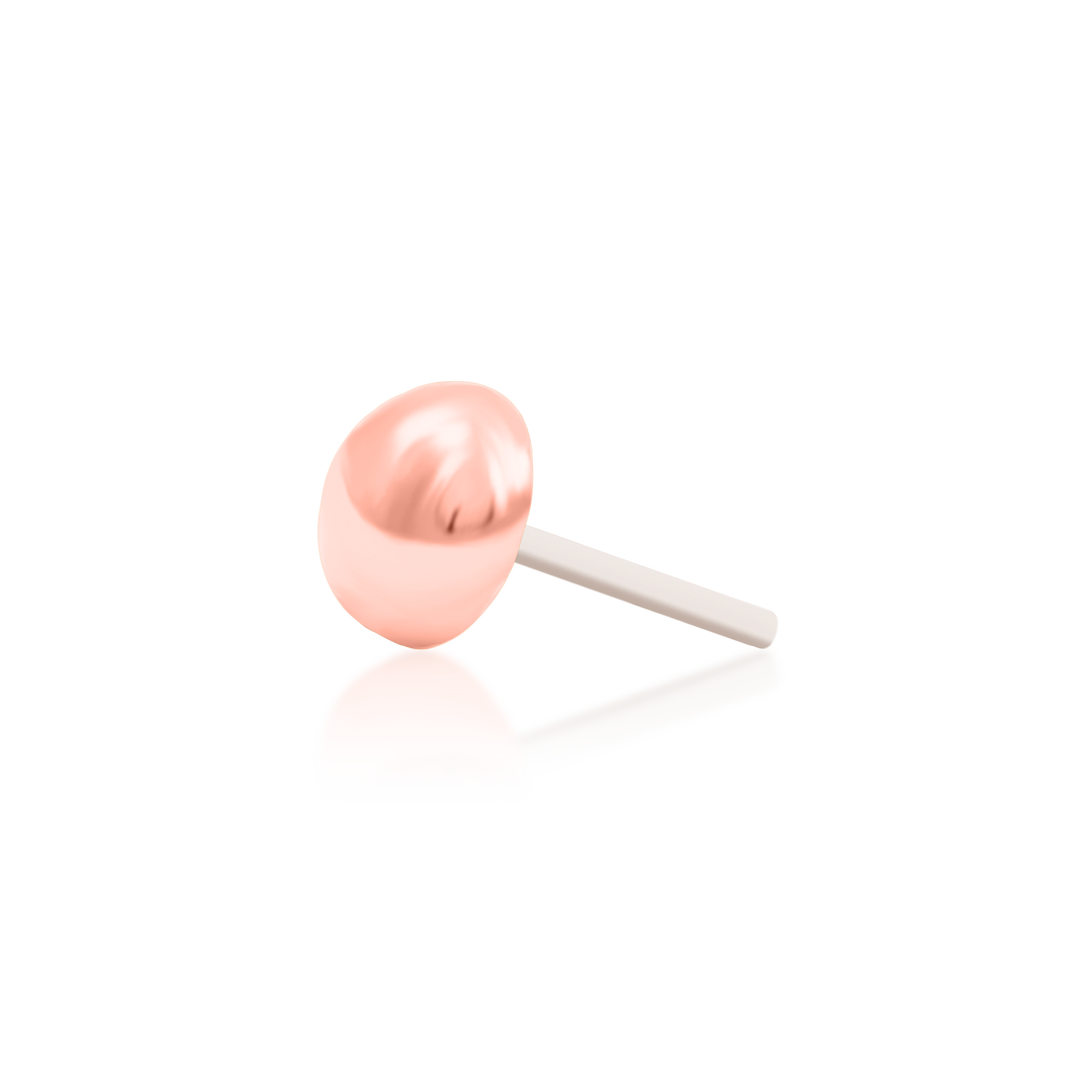 QUICK SHIP | 14K Gold Polished Dome Threadless End & Titanium Labret Post by Junipurr Jewelry