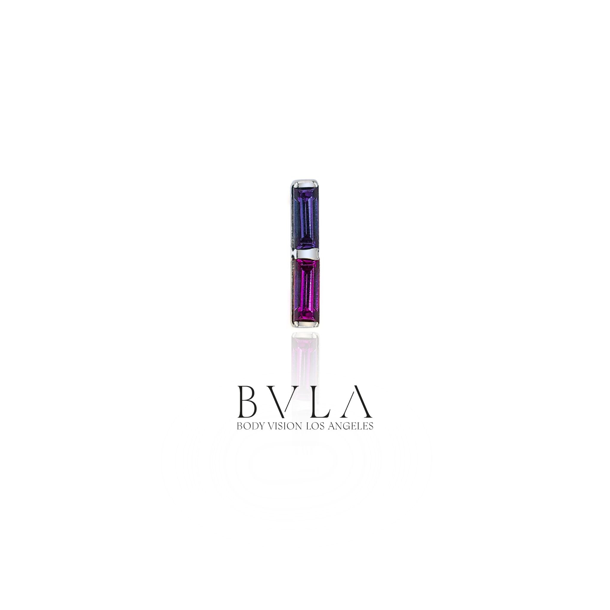 "Rosalia" - Iolite & Rhodolite - Threaded End by BVLA Jewelry