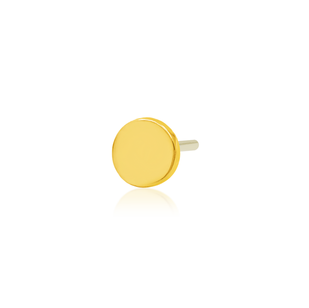 QUICK SHIP | 14K Gold Polished Disk Threadless End & Titanium Labret Post by Junipurr Jewelry