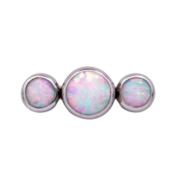 Titanium Threadless Triple Gem Cluster End by Junipurr Jewelry