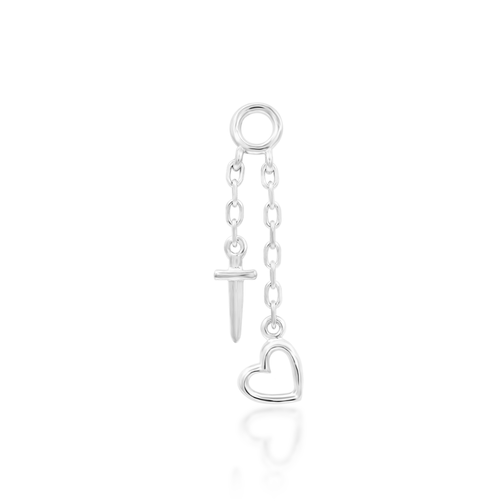 Love Hurts | Heart & Dagger Drop Chain | Junipurr Body Jewelry