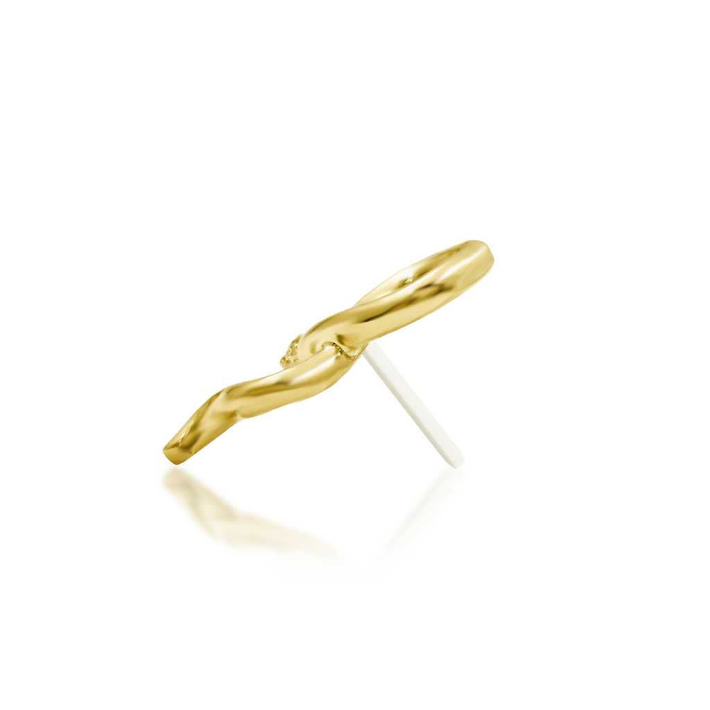 QUICK SHIP | 14K Gold 'Cornelius' Polished Snake End & Titanium Threadless Labret Post by Junipirr Jewelry