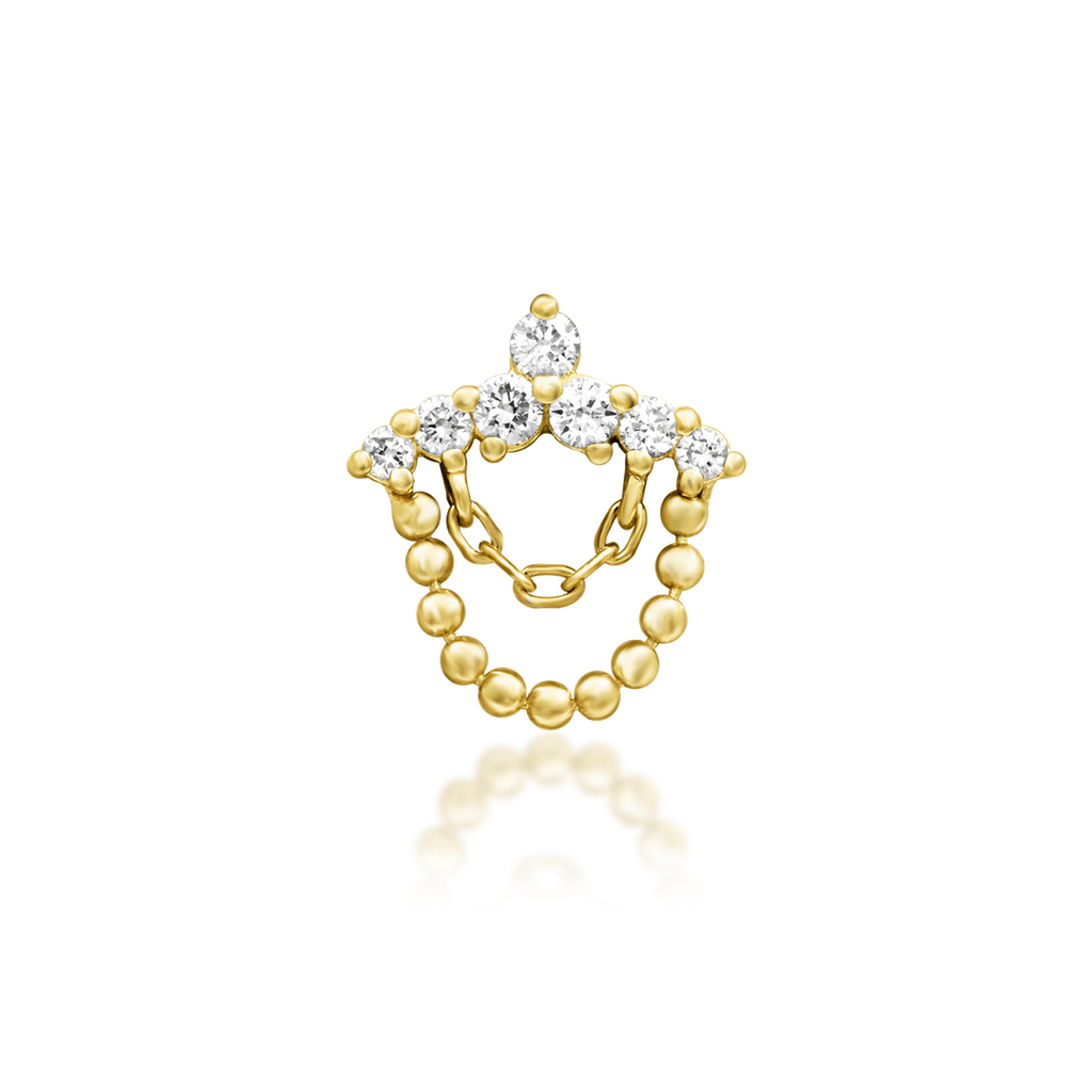 QUICK SHIP | 14K Gold Ninette End & Titanium Threadless Labret Post by Junipirr Jewelry