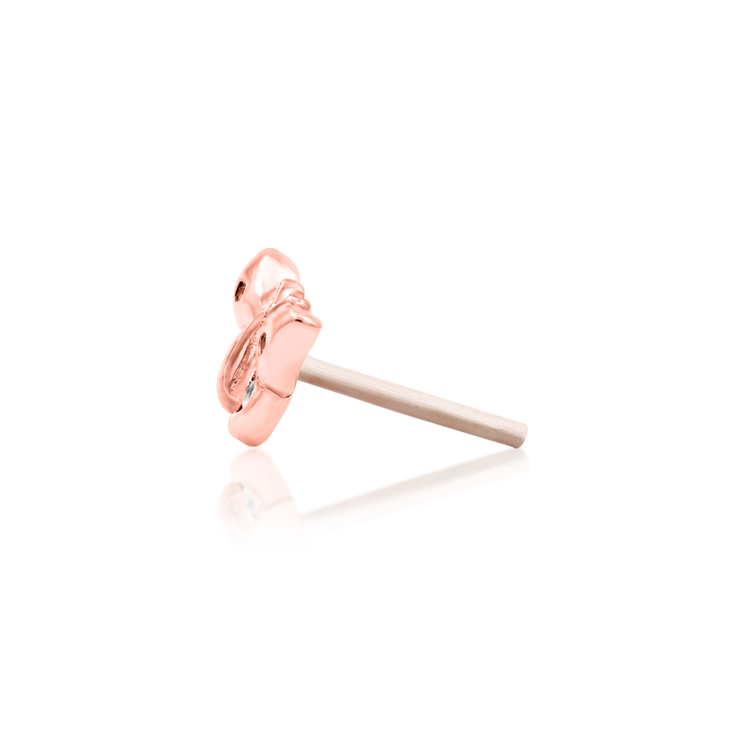 QUICK SHIP | 14K Gold Mini Butterfly Threadless End & Titanium Labret Post by Junipirr Jewelry