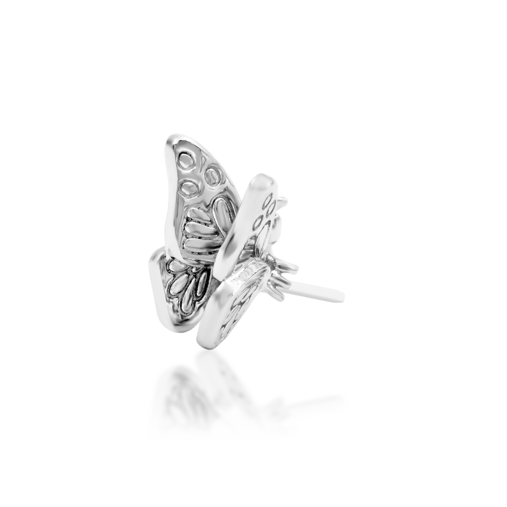 QUICK SHIP | 14K Gold 3D 'Madame' Butterfly Threadless End & Titanium Labret Post by Junipirr Jewelry