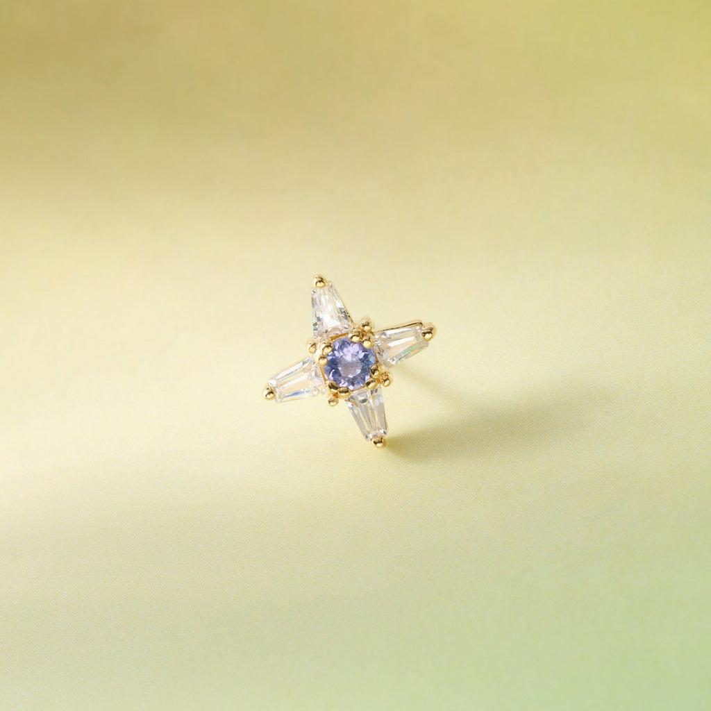 Parallax - Tanzanite & Cubic Zirconia Threadless End | Ember Jewelry