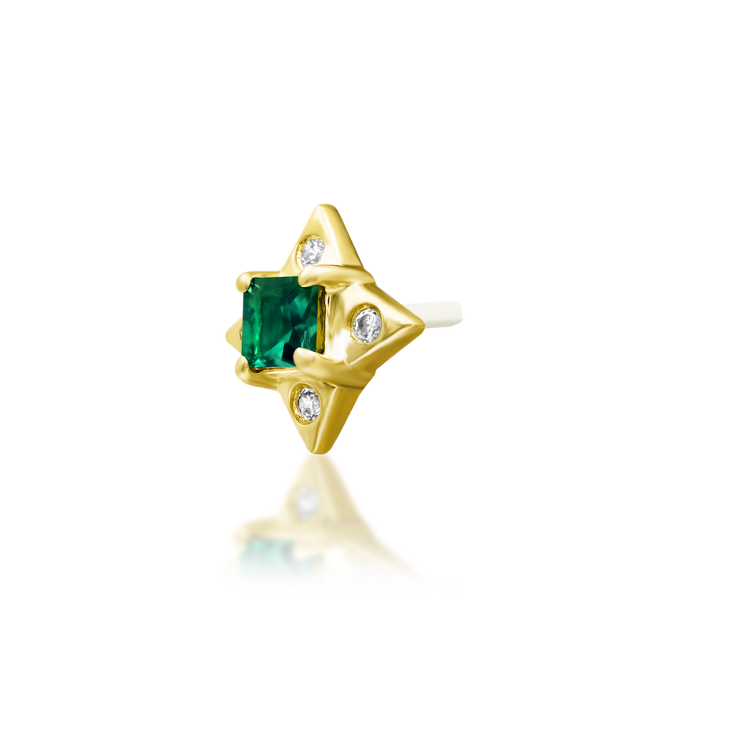 Kingsley - Emerald Green Threadless End | Junipurr Jewelry